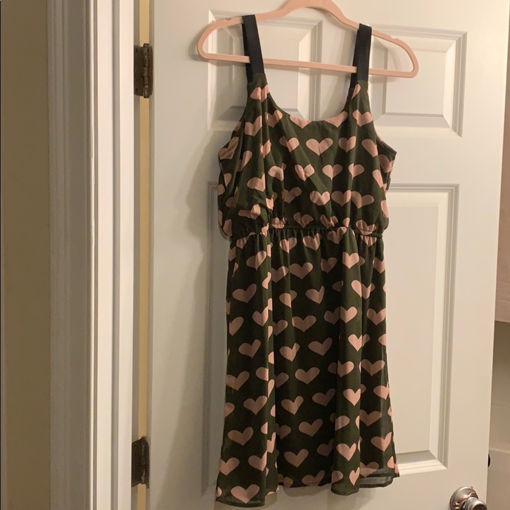 Green and pink heart dress